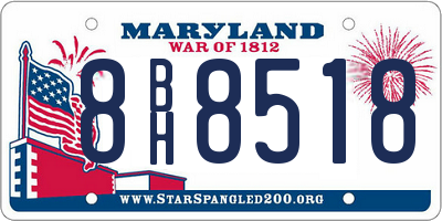 MD license plate 8BH8518