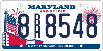 MD license plate 8BH8548