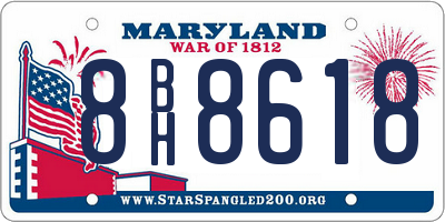 MD license plate 8BH8618