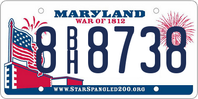 MD license plate 8BH8738