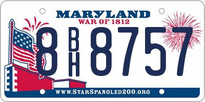 MD license plate 8BH8757