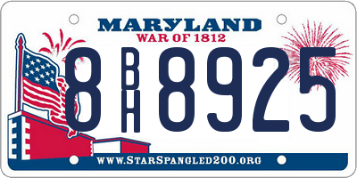 MD license plate 8BH8925