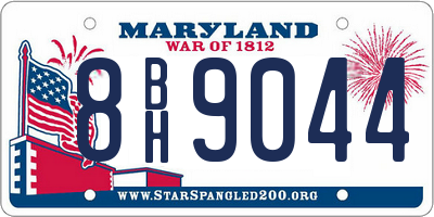 MD license plate 8BH9044