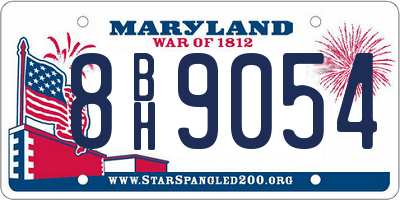MD license plate 8BH9054