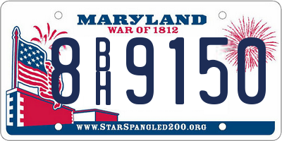 MD license plate 8BH9150
