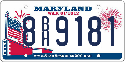 MD license plate 8BH9181