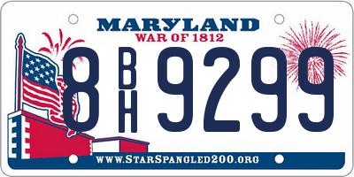 MD license plate 8BH9299