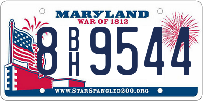 MD license plate 8BH9544