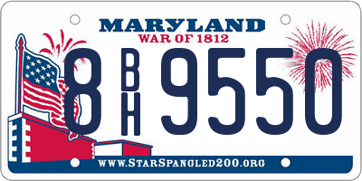 MD license plate 8BH9550