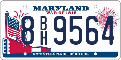 MD license plate 8BH9564
