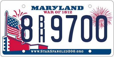 MD license plate 8BH9700