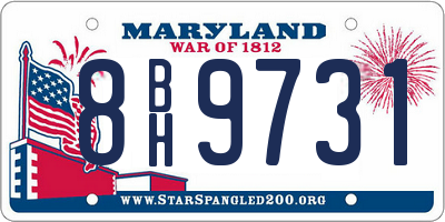 MD license plate 8BH9731