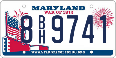MD license plate 8BH9741