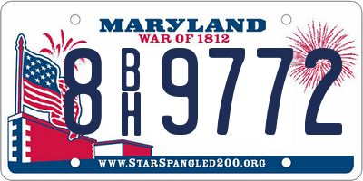 MD license plate 8BH9772