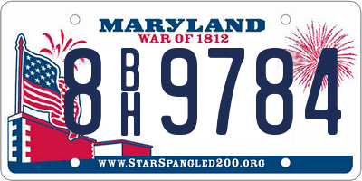 MD license plate 8BH9784