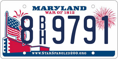 MD license plate 8BH9791