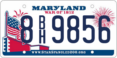 MD license plate 8BH9856