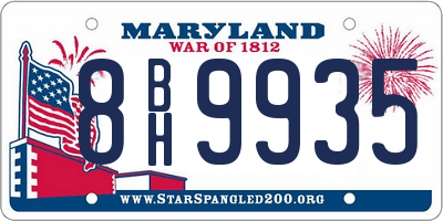 MD license plate 8BH9935