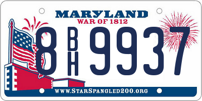 MD license plate 8BH9937