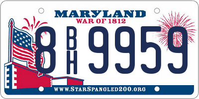MD license plate 8BH9959