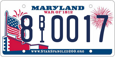 MD license plate 8BI0017