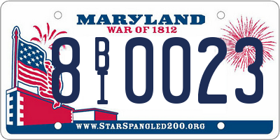 MD license plate 8BI0023