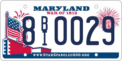 MD license plate 8BI0029