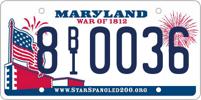 MD license plate 8BI0036