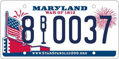 MD license plate 8BI0037