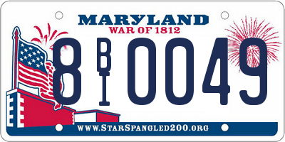 MD license plate 8BI0049
