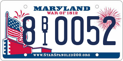 MD license plate 8BI0052