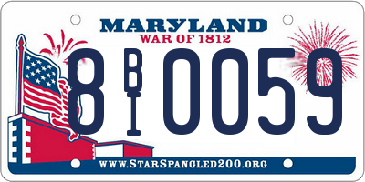 MD license plate 8BI0059