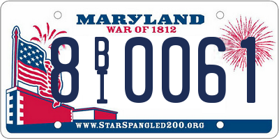MD license plate 8BI0061