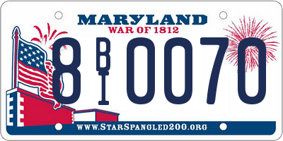 MD license plate 8BI0070
