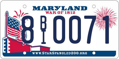 MD license plate 8BI0071
