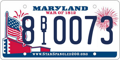MD license plate 8BI0073