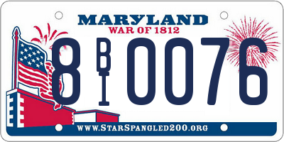MD license plate 8BI0076