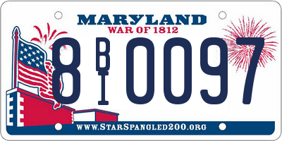 MD license plate 8BI0097