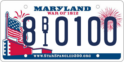 MD license plate 8BI0100