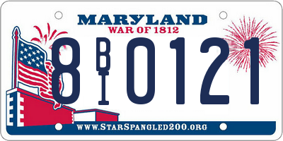 MD license plate 8BI0121