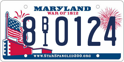 MD license plate 8BI0124