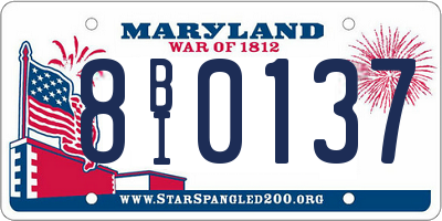 MD license plate 8BI0137