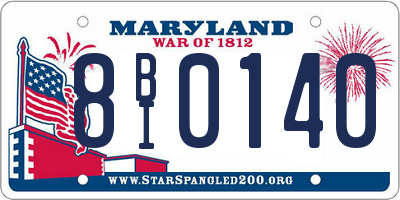 MD license plate 8BI0140