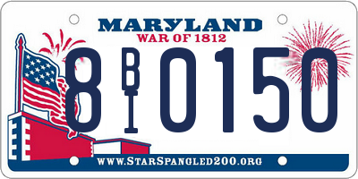 MD license plate 8BI0150