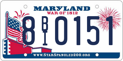 MD license plate 8BI0151