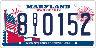 MD license plate 8BI0152