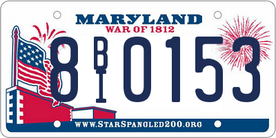 MD license plate 8BI0153