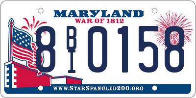 MD license plate 8BI0158