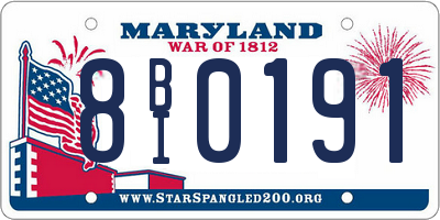 MD license plate 8BI0191