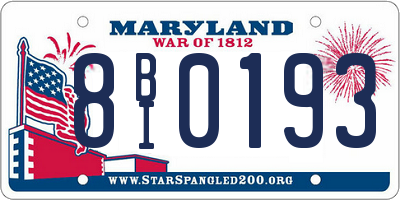 MD license plate 8BI0193